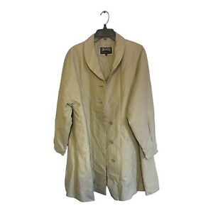 Images by Damselle Vintage Womens Leather Trench Coat Cream Size M