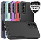 For Samsung Galaxy A35 5G Case Heavy-Duty Tough Dual Layer Cover +Tempered Glass