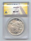 New Listing1922-D Peace Dollar, ANACS MS-64, Bright White