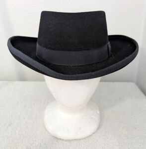 HXC Cowboy Hat Men's Black 100% Wool Sz 7 3/8 Made In USA 5923