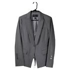 BCBG Max Azria Women's Blazer Gray One Button Stretch Lined Work Suit Jacket M