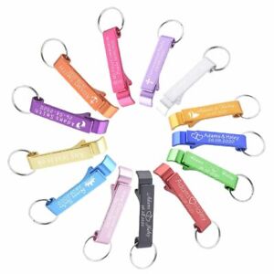 50pcs Bottle Openers Personalized Engraved Aluminum Key Chain Holder Accessories