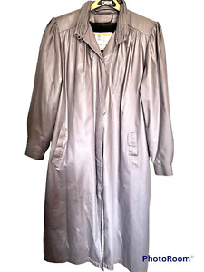 Vintage London Fog Women's Trenchcoat Silver Weatherwear Sherpa Inner Size 18