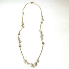 J. Crew Gold-Toned Faux Pearl Rhinestone Station Necklace