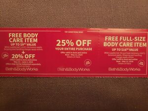 New ListingBath & Body Works coupons 25% + 20% off + gifts exp.5/12 + 6/2/24