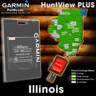 Garmin HuntView PLUS ILLINOIS - MicroSD Birdseye Satellite Imagery 24K Map Hunt
