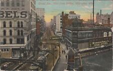 Grand Ave West from Bridge Milwaukee Wisconsin, Postcard,Coal Coke Male Attire