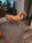 Vintage Copper Finish Cast Pot Metal Horse Sculpture Statue 11” by 13” US