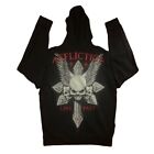 affliction black and red skull zip up xl
