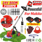 Electric Weed Eater Cutter Lawn Edger Cordless Grass String Trimmer + 2 Battery