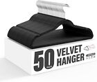 Velvet Hangers 50 Pack, Non-Slip Clothes Hangers with Shoulder Notches