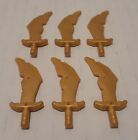 Lego weapons lot of 6, pearl gold scimitars with nicks