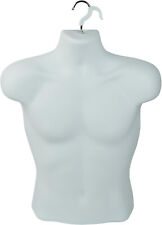 Molded Man's Shirt Torso Form Fits S - L Hanging Male Mannequin White