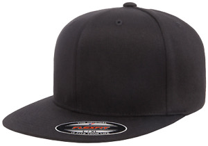 Flexfit 6297F Pro-Baseball Cap Flat bill - Blank Flex Fit Fitted Hat S/M, L/XL