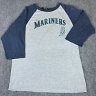 Seattle Mariners Shirt Men's Extra Large MLB Baseball Stitches 3/4 Sleeve Y2K