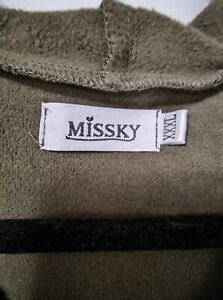 Missky Zippered Sweater Dress, Olive Green, XXXL