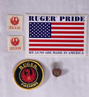 RUGER SWAG LOT OF GUN SHOW STICKER DECAL LAPEL HAT PIN 49 IRON SEW PATCH TATTOOS
