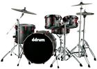 ddrum Hybrid 5 Kit 5-piece Acoustic/Electric Drum Set - Black with Red Hardware