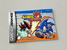 Sonic Battle, Authentic Instruction Booklet Only for Game Boy Advance GBA