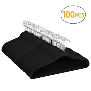 Non-Slip Flocked Velvet Hangers Clothes Hangers Suit/Shirt/Pants 100/200/300/400