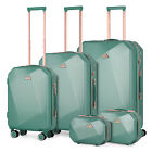 5 Piece Luggage Set ABS Hard Shell Business Suitcase Travel Carry on Bag Mint