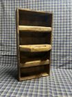 Antique Primitive Wood Tool Caddy, Handmade, Dovetail, USA