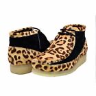 NEW British Walker Mens Shoes Wallabee Style New Castle Leather Leopard Print