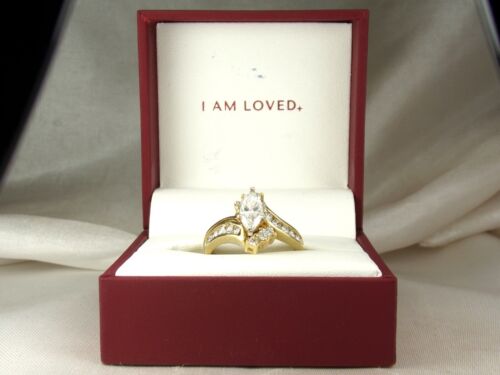 Helzberg 14k Yellow Gold Diamond-1.48 tcw Wedding Engagement Ring Set-Size 9.75