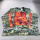 New Hood By Air Shirt Mens Extra Large Flames HBA Spell OUt Camo Green HBA