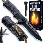 Pocket Knife Folding Spring Assisted Knife with Fire Starter Paracord Handle