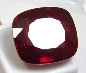 72.10 Ct Mozambique Blood Dark Red Ruby Cushion Cut Natural Loose Gemstone