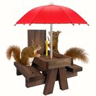 Durable Wooden Squirrel Feeder with Umbrella and Corn Cob Holder - Perfect