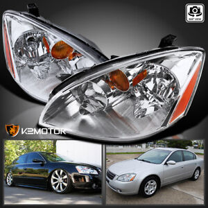 Fits 2002-2004 Altima Clear Replacement Headlights Head Lamp Left+Right 02 03 04
