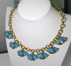 EARLY MONET JEWELERS TIFFANY BLUE ENAMEL BELLS NECKLACE c1939, BOOK PC, RARE