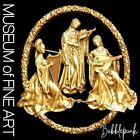 Vintage MUSEUM OF FINE ARTS MFA Three Medieval Maiden Musicians Figural Pin