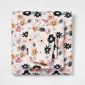 Queen Easy Care Printed Pattern Sheet Set Floral - Room Essentials