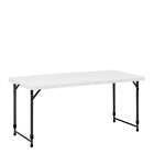 Indoor Outdoor, White 4 Foot Adjustable Height Folding Plastic Table