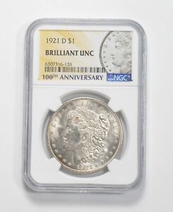 1921-D 100th Anniv 2021 Special Label MS Unc Morgan Silver Dollar NGC *0354