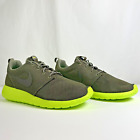 Nike Men's Size 8 Roshe One Mesh Sneakers Tarp Green/Smoke-Volt Athletic Shoes