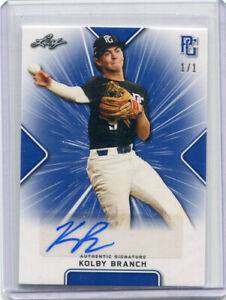 New Listing2021 Leaf Perfect Game Showcase Autographs Blue Proof Kolby Branch Auto 1/1