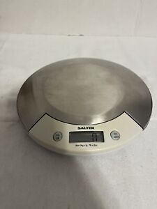 Salter Model #1015 White Digital Kitchen Scale with Stainless Steel Platform