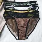 Lot 5 Packs Womens Sexy Panties Satin Briefs Sheer Nylon Ladies Underwear Bikini