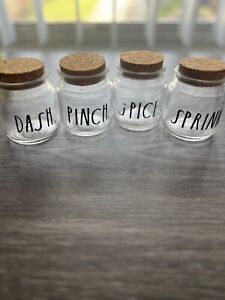 New ListingRae Dunn - Set of Four 3.2 fl oz Spice Jars - Sprinkle/Dash/Pinch/Spice - New