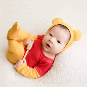 Newborn Winnie the Pooh Photography Outfit Boy Girl Infant Photo Prop Baby Gift