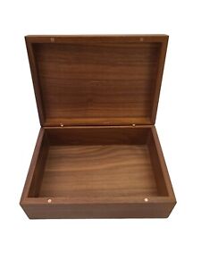Wooden Box with Hinged Lid - Medium Storage Box with Magnetic Lid - Rectangle...