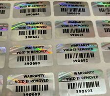 100 Security hologram stickers Bar-Code Warranty - anti-counterfeit label seals