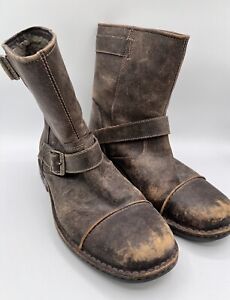 UGG Australia Rockville Men's Size 12 Boots Moto Brown Distressed Leather