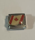 Canadian Flag - Canada - Waving - Red White -9mm Link For Italian Charm Bracelet