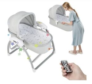 INFANS 2 in 1 Smart Electric Baby Rocking Bassinet W/ Remote Control