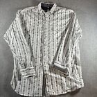 Scully Shirt XL Mens Pearlsnap Skull Themed Flip Cuff Western LS Button Up White